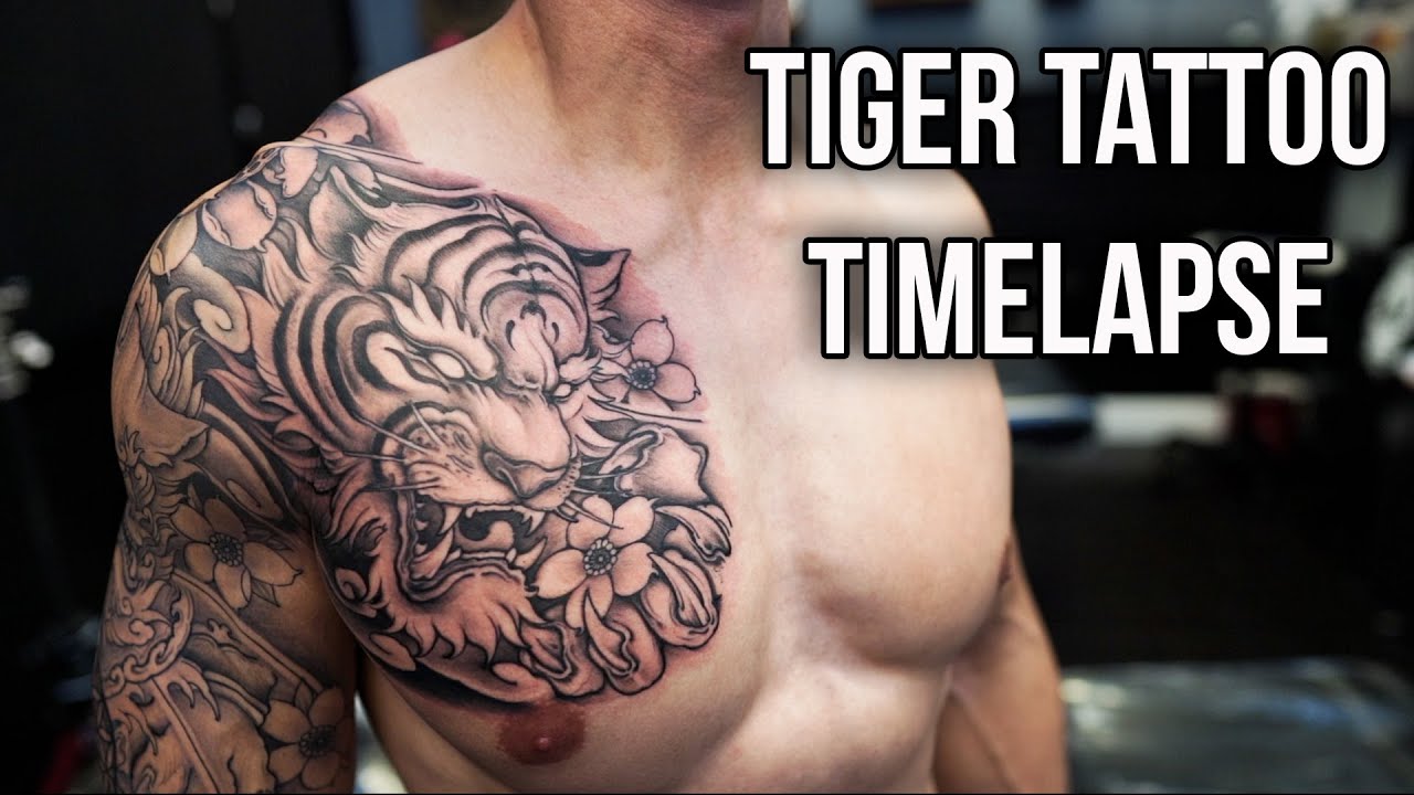 TIGER CHEST PIECE TATTOO
