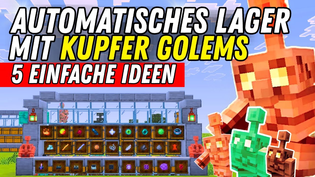 🔴AUTOMATISCHES LAGER mit KUPFER GOLEM! (EINFACH) MINECRAFT BEDROCK 1.21
