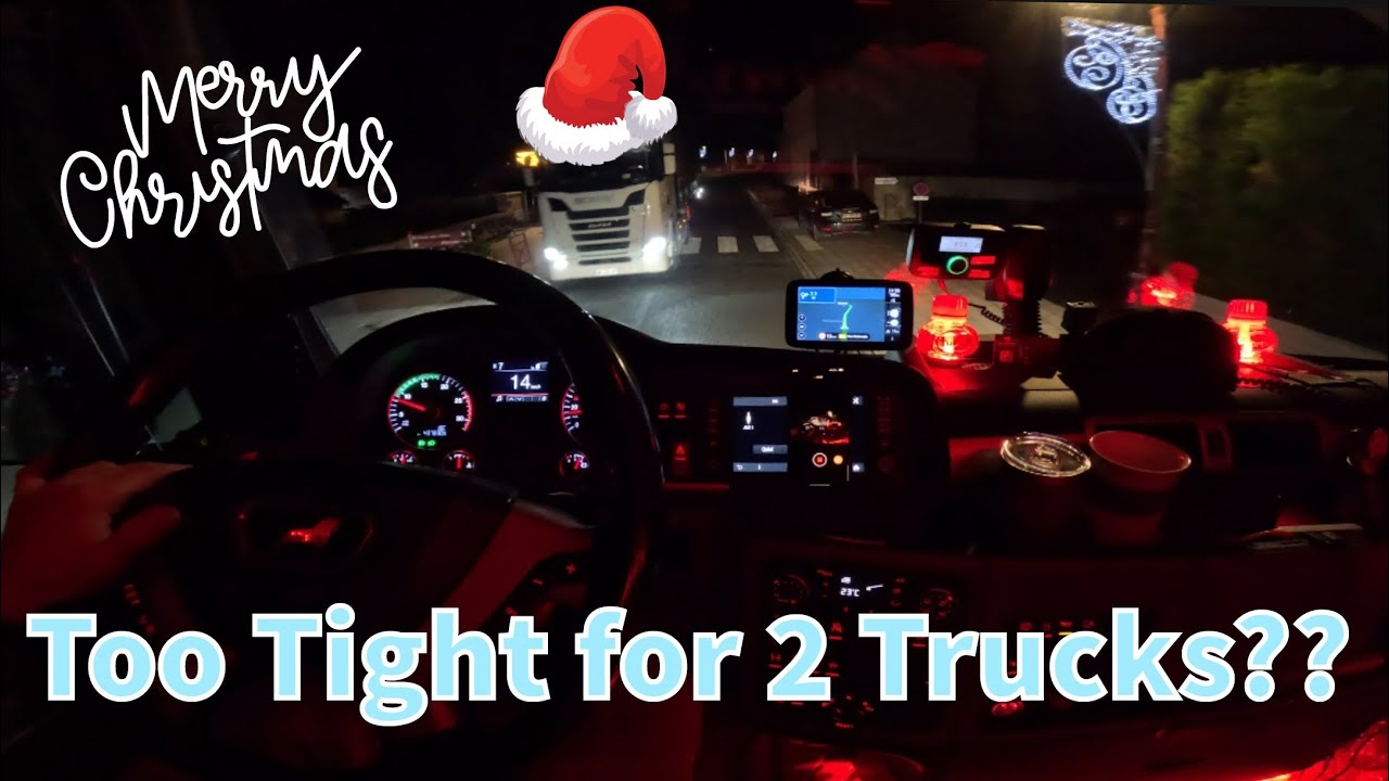 POV Night Trucking on Narrow French Roads | Fog, Tight Passes & Oncoming Trucks
