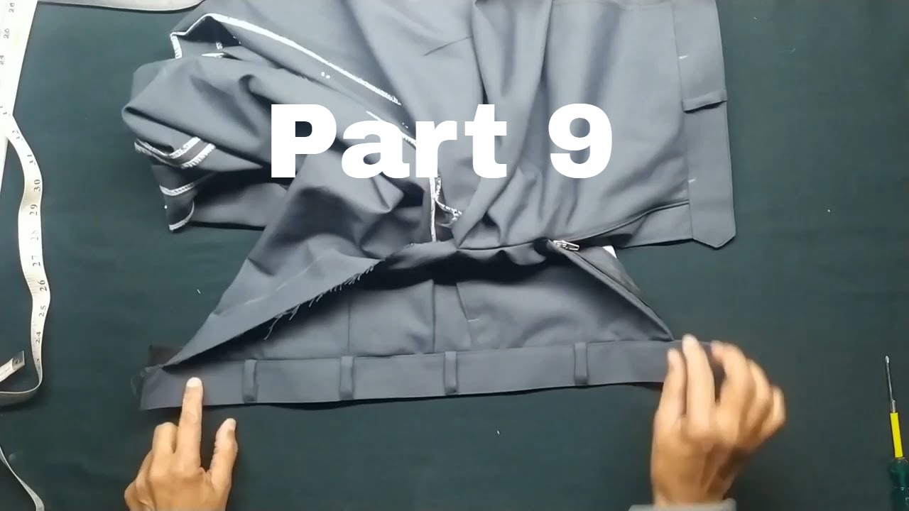 Pant waist stitching | High waist pant cutting and stitching | Mens pant cutting and stitching