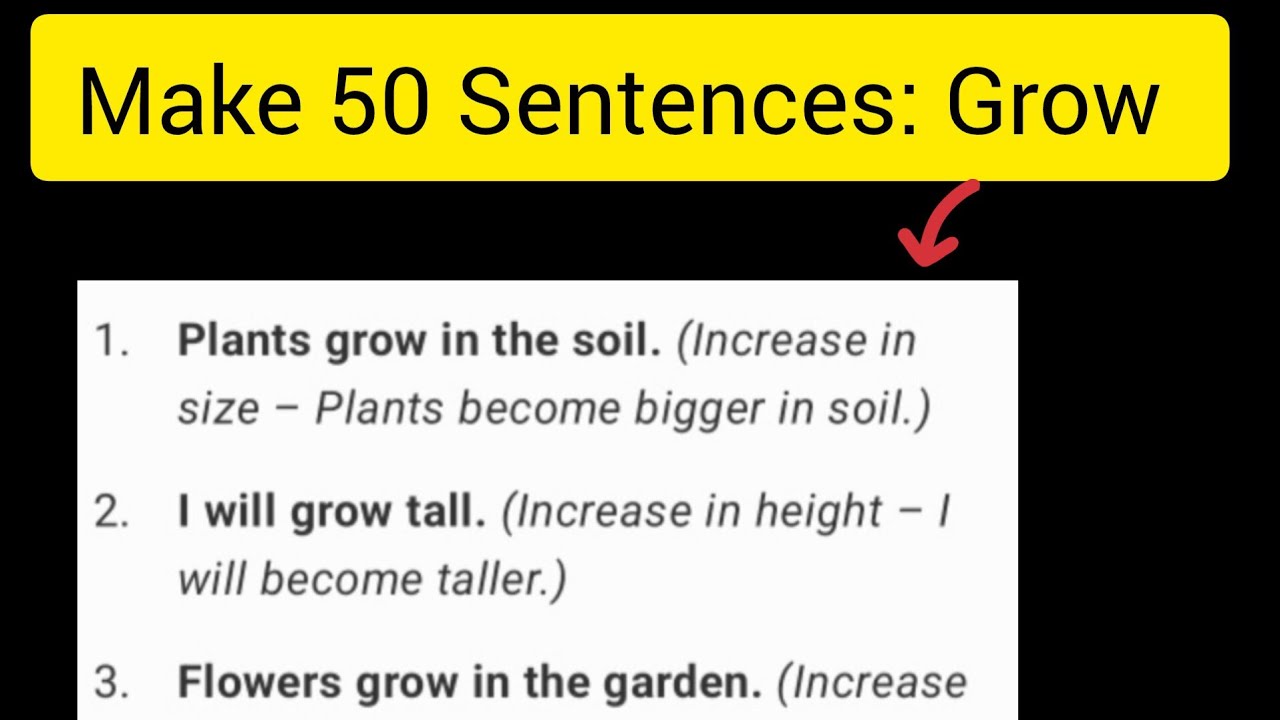 Grow sentences for class 1 to 5 ||Make Sentences: Grow||Grow ka Sentences