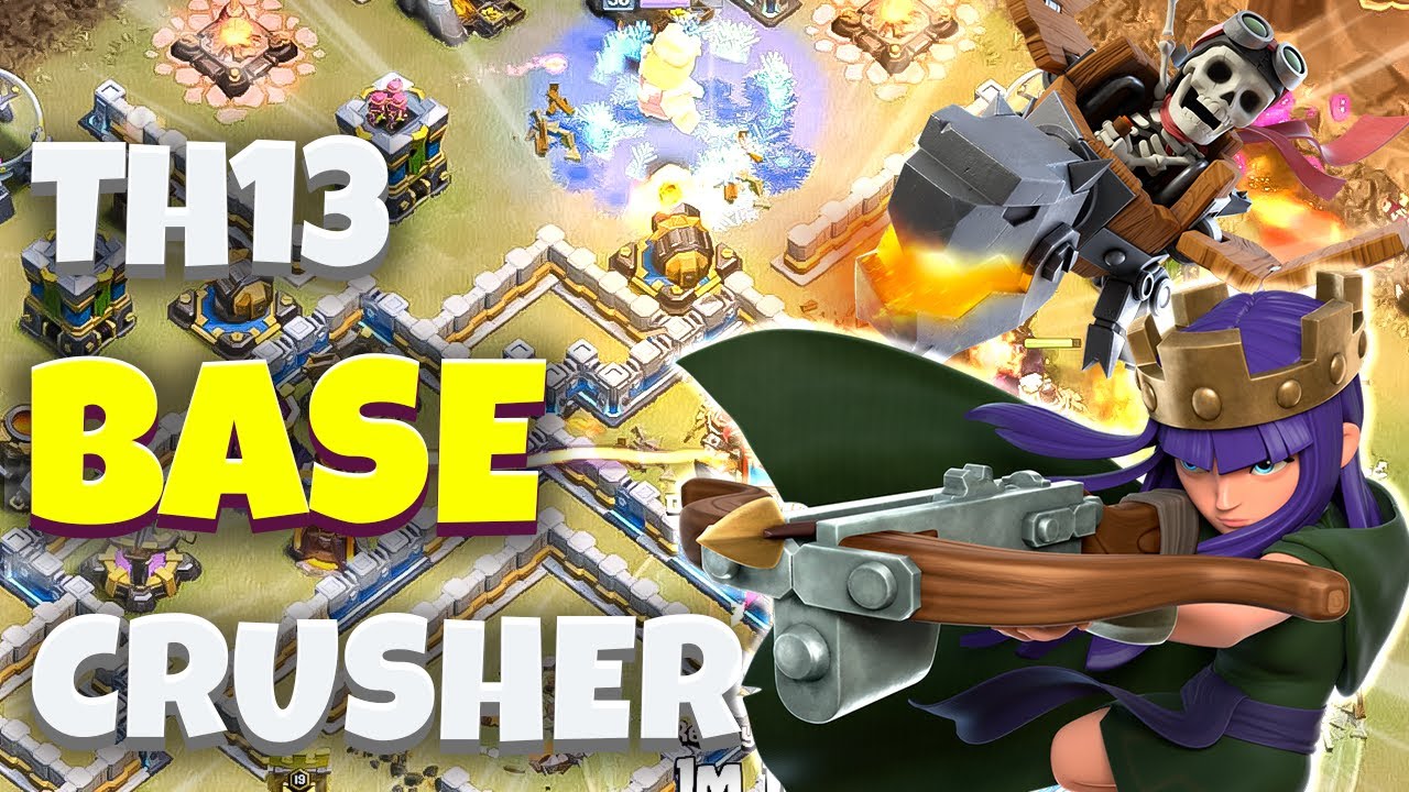 EPIC META! TH13 Dragon Rider Attack Strategy - TH13 Queen Charge Dragon Rider Attack - Coc