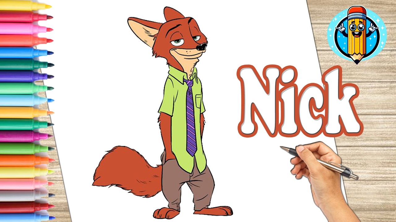 Dibuja y Colorea a NICK WILD 🦊 | ZOOTOPIA | Dibujos Para NI&Ntilde;OS