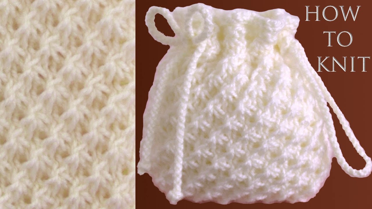 Bolso fácil tejido paso a paso punto 3D fantasía de flores a dos agujas para principiantes
