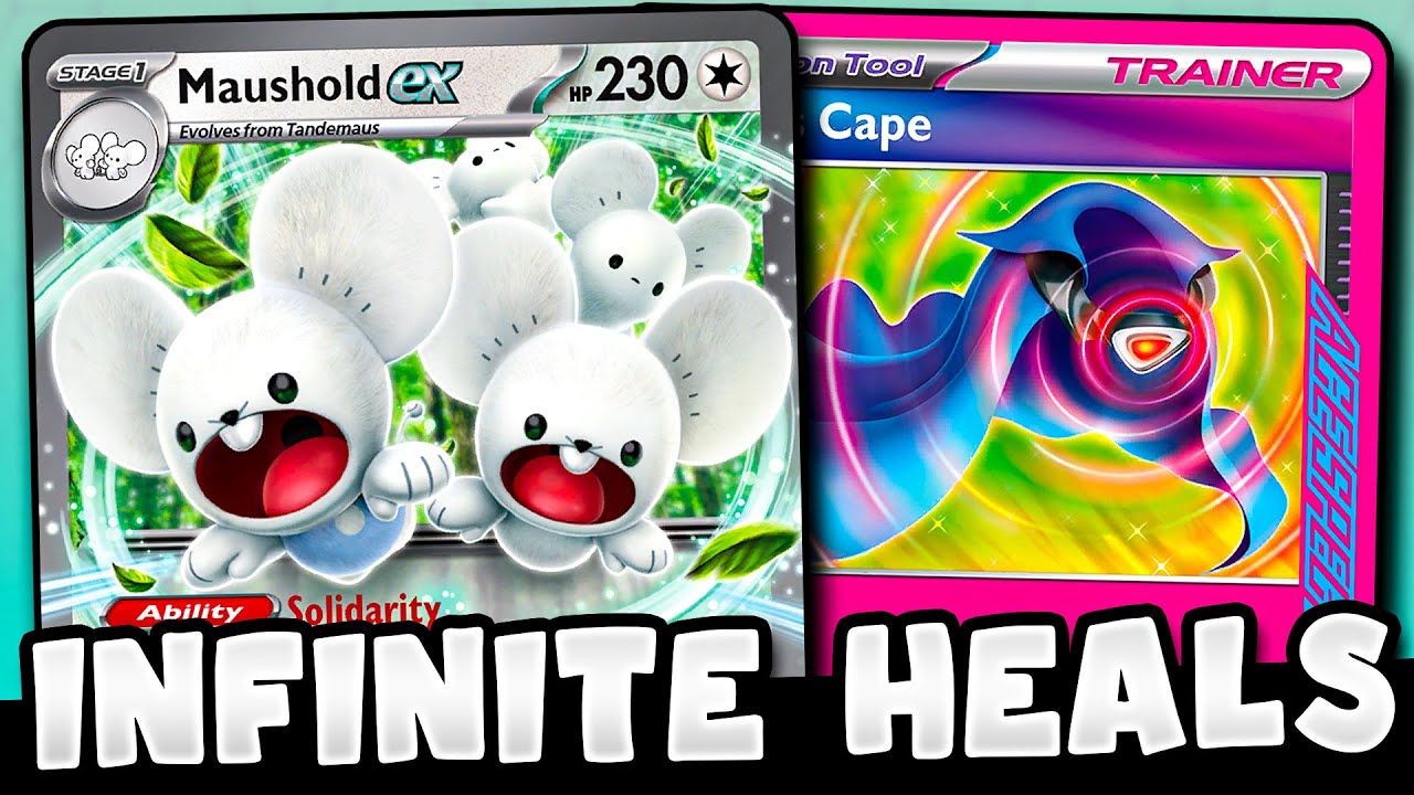 Hero's Cape & Maushold ex Deck LOOPS Cheren's Care for Infinite Healing!