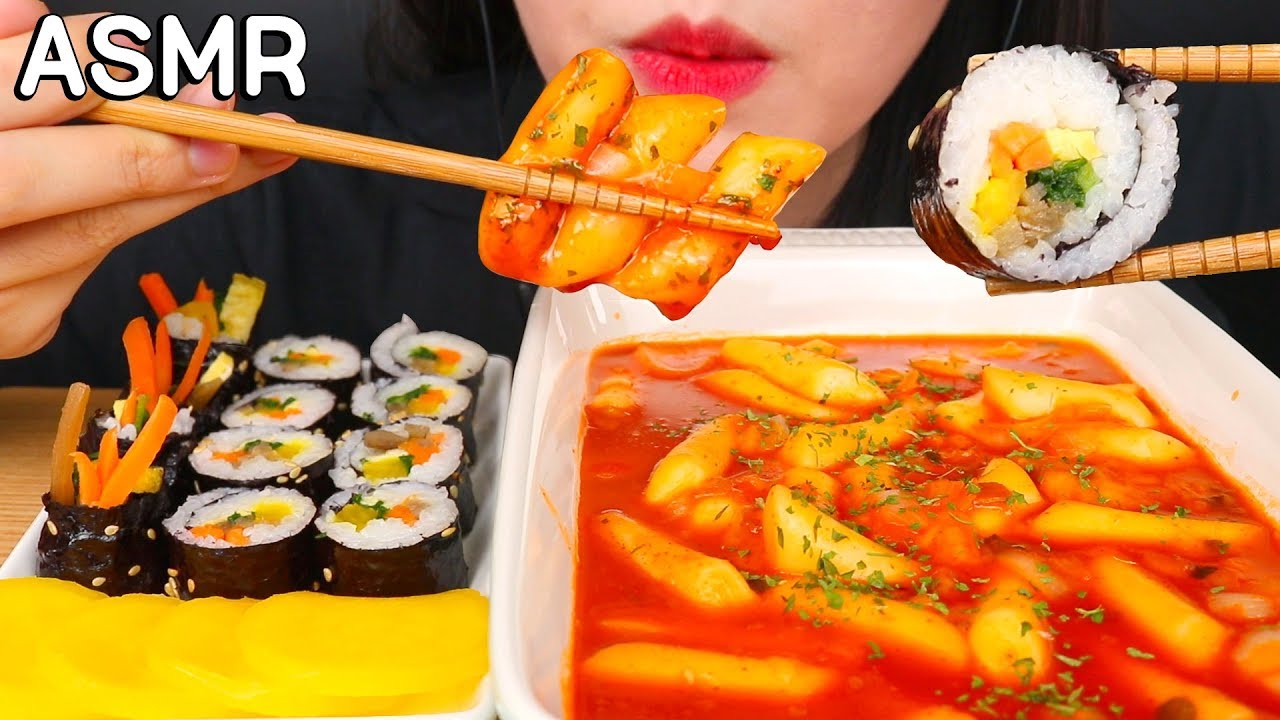 COOKING EATING ASMR CHEESY RICE CAKES TTEOKBOKKI & GIMBAP 김밥 & 떡볶이 먹방 NO TALKING MUKBANG