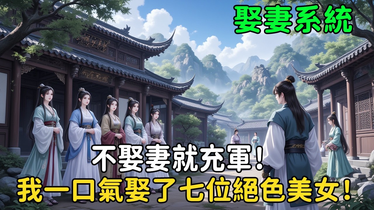 《不娶妻就充軍！我一口氣娶了七位絕色美女！》穿越成古代窮書生，面臨不娶妻就加倍賦稅、發配邊疆的死規則，別人都挑能幹的，他卻把七位沒人要的絕色美女全部打包帶走！#穿越 #小说 #動漫 #搞笑 #重生