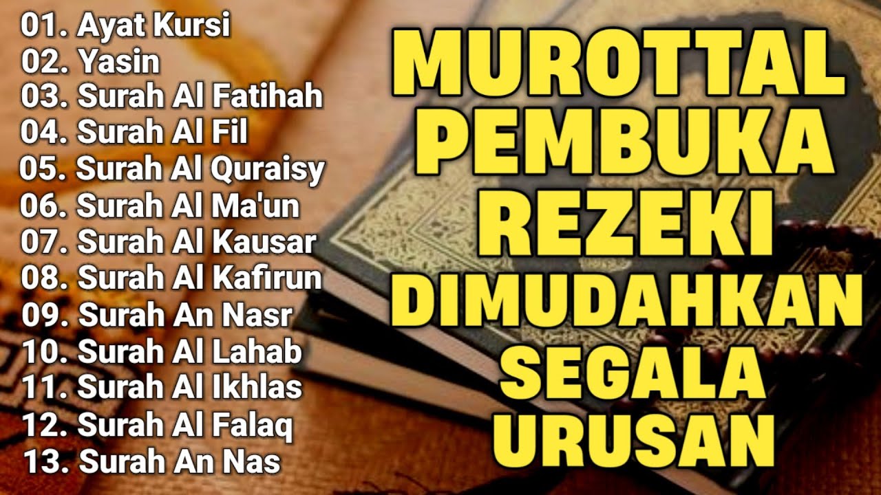 MUROTTAL PEMBUKA REZEKI | Surah Yasin, Ayat Kursi, Al Fatihah, Al Kausar, Al Lahab, Al Falaq, An Nas