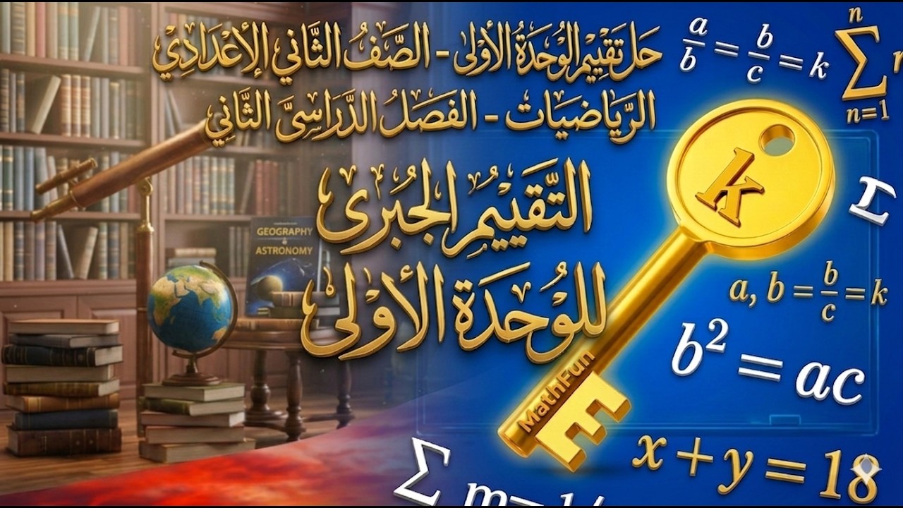 كيف تقفل الجبر؟ 📐 حل تقييم الوحدة الأولى (التناسب) - شرح مبسط لكل فكرة+ مفاجأة الاختبار التفاعلي.
