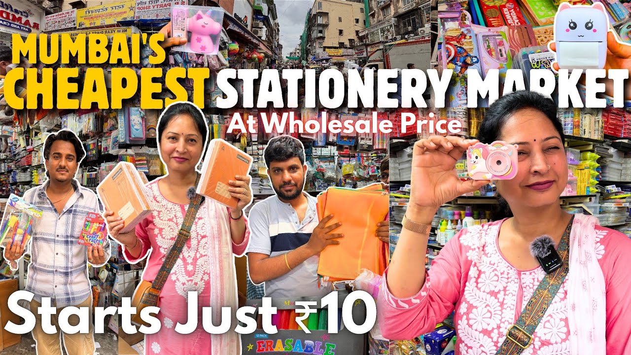 Crawford Market's *CHEAPEST* Stationary Shops🤯 | Wholesale Stationery items | Wholesale Notebook