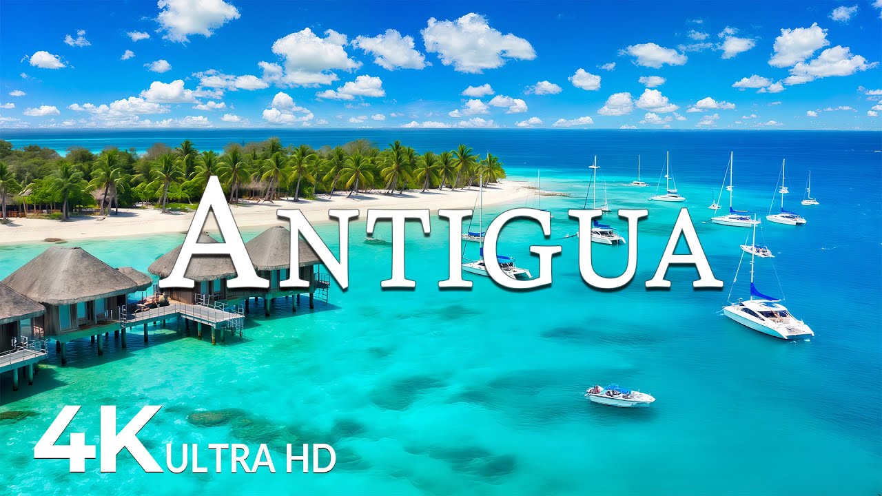 FLYING OVER ANTIGUA (4K UHD) – Soothing Music Along With Beautiful Nature Video - 4K Video UHD #5