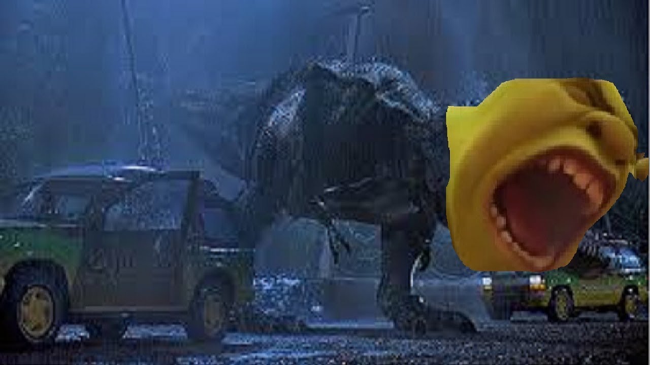 Jurassic park but its shrek roars