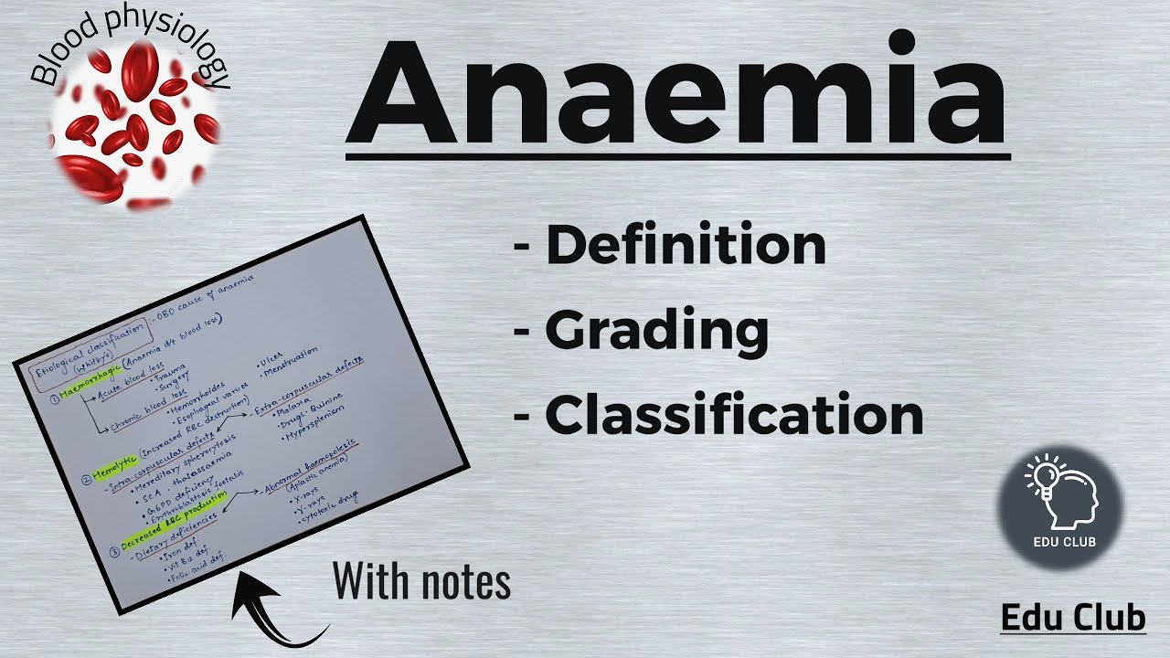 Anemia | Definition | Classification | Grading | Anaemia || Blood Physiology