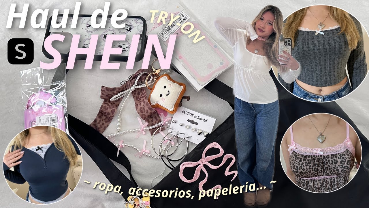 🎀📦 SÚPER HAUL DE SHEIN ⭐️{ try-on, papelería, accesorios } *coquette, pinterest* 💸