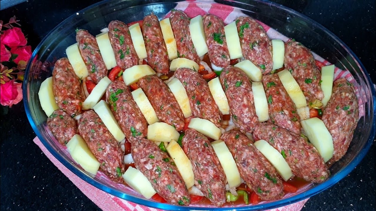 كفته بيتى مع شرائح البطاطس لعشاق الأكل الجميل والسريع