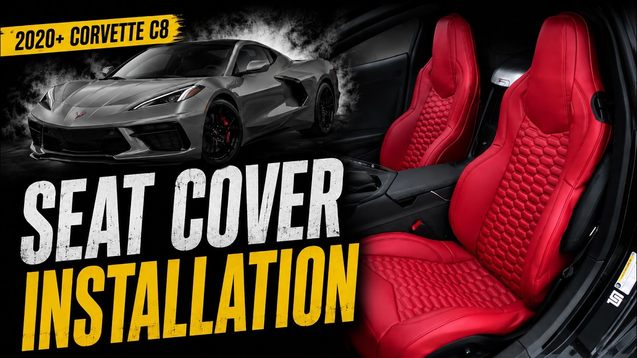 Установка комплекта кожаных чехлов на сиденья Corvette C8 Kustom Interior GT1 для автомобилей 202...