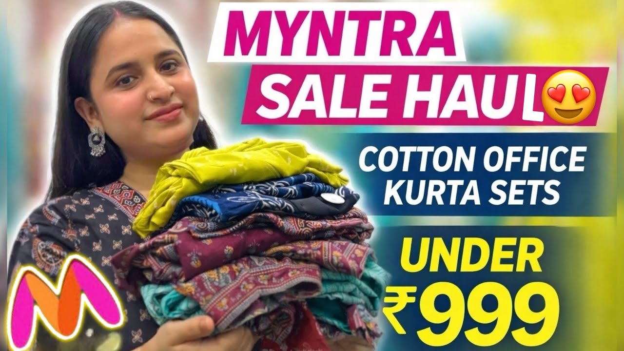 Myntra Cotton Kurta Sets Under ₹999 | 2026 Trendy Office Wear Collection | Myntra Haul
