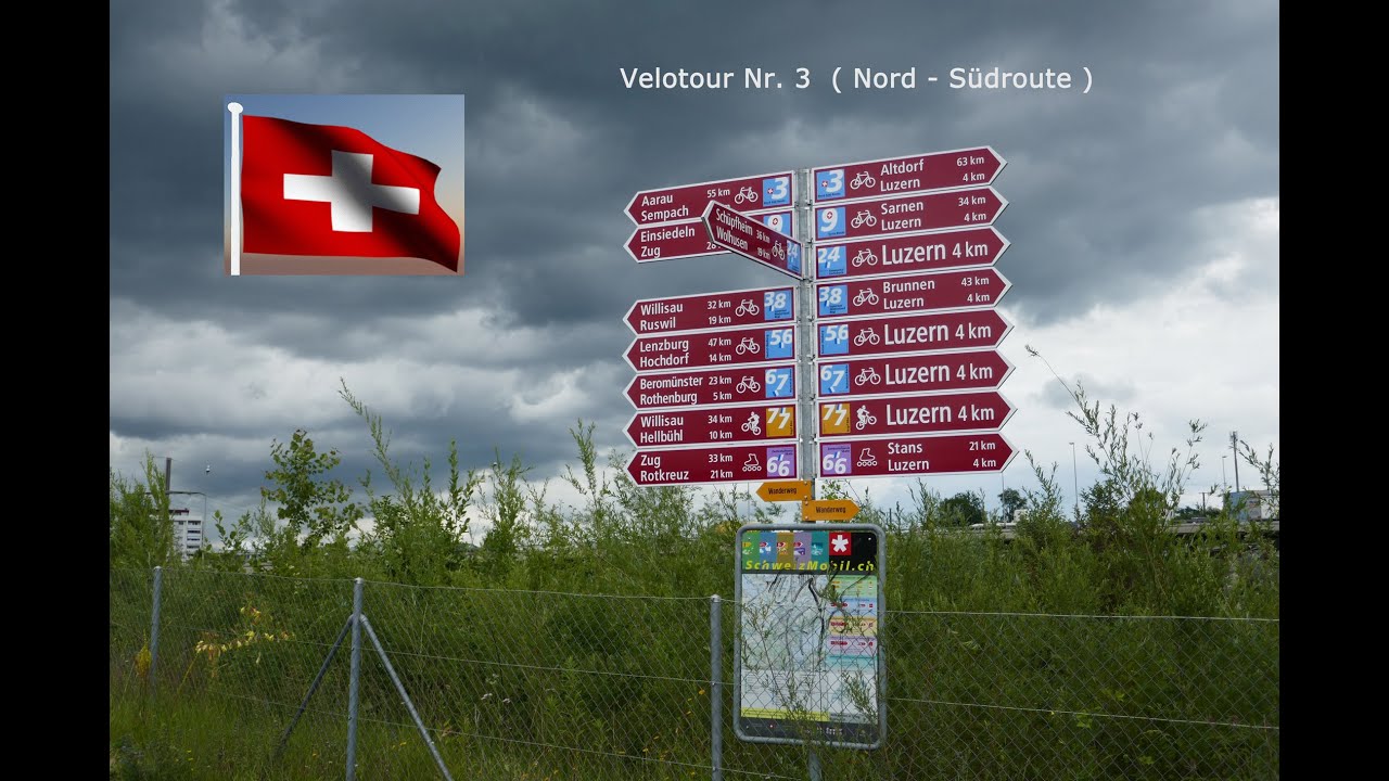 Velotour Nr.3  durch die Schweiz Nord Südroute