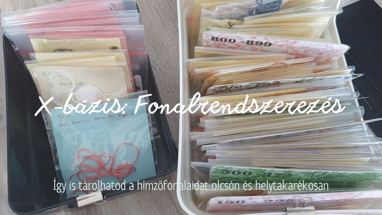X-bázis: Keresztszemes hímzés - Fonalrendszerezés