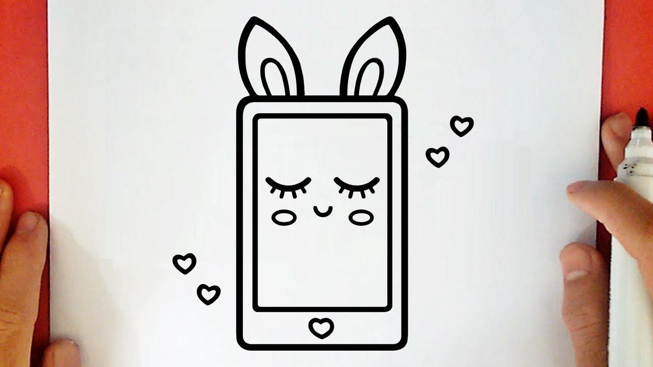 COME DISEGNARE UN TELEFONO CONIGLIETTO KAWAII