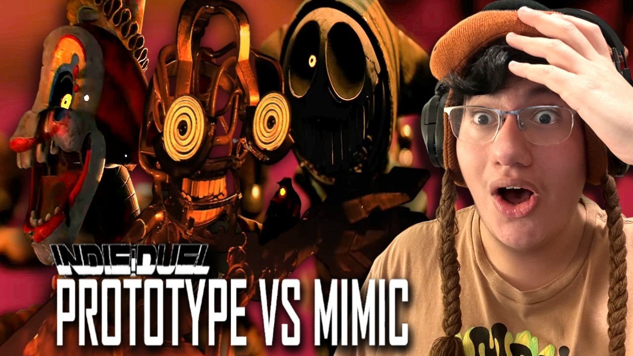 BATTLE OF MASCOT HORROR!! || THE MIMIC VS THE PROTOTYPE (FNAF vs Poppy Playtime) INDIE DUEL REACTION
