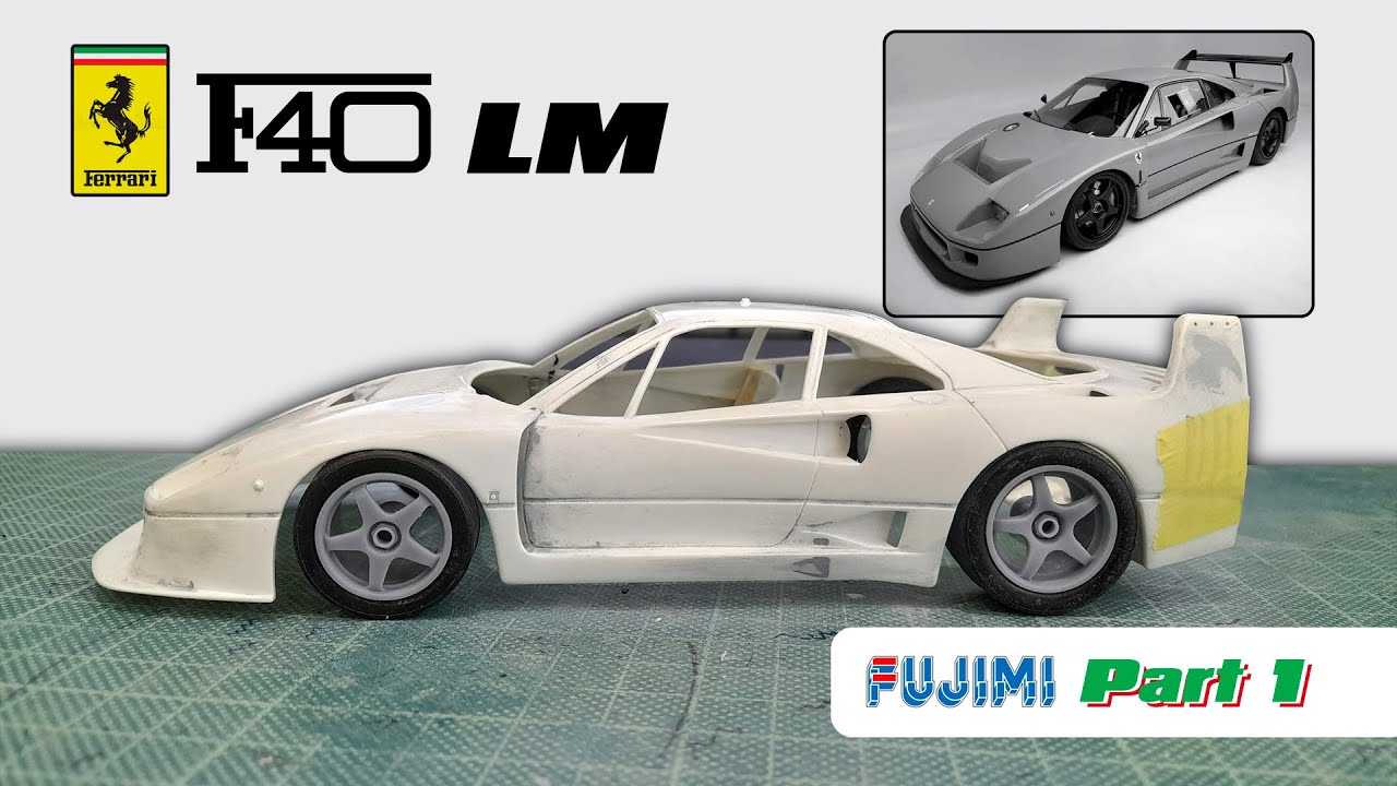 1/24 Building a Fujimi Ferrari F40 LM Nardo Gray Scale Model - Part 1