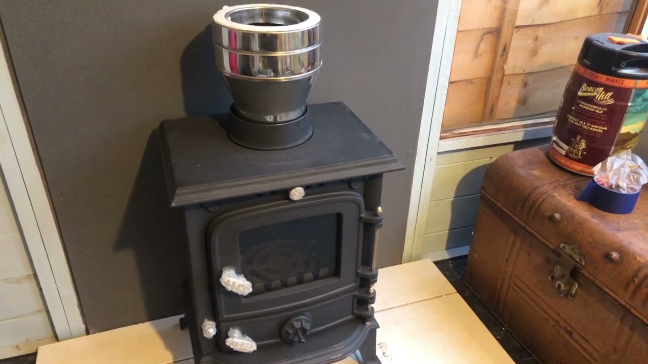 I installed a log burner in my summerhouse (#logburner #summerhouse #cabin #diyproject #stove)