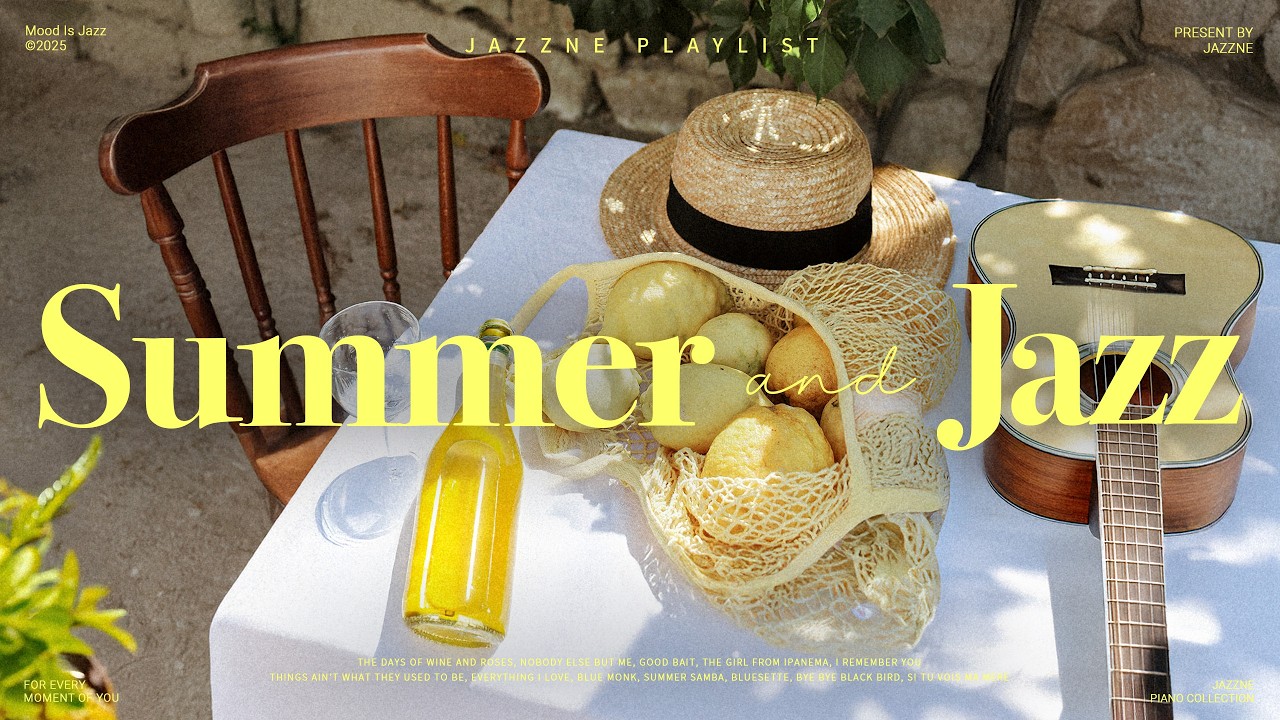 Джазовая гитара для лета 🍋 | Прохладный летний джаз с ритмом 🌊 | Кабинет, кафе | Свинг и босса-джаз
