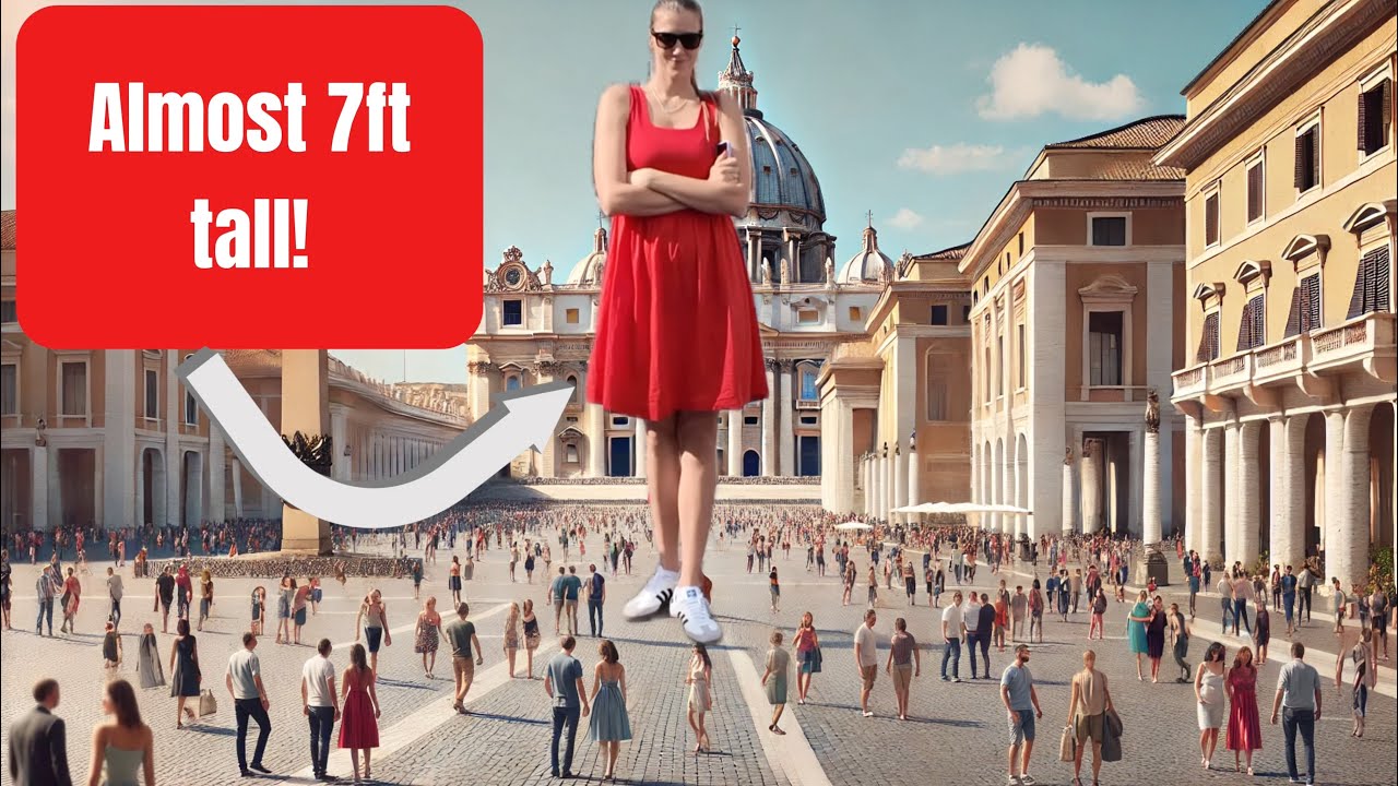 Reactions to an almost 7ft tall woman in Vatican!