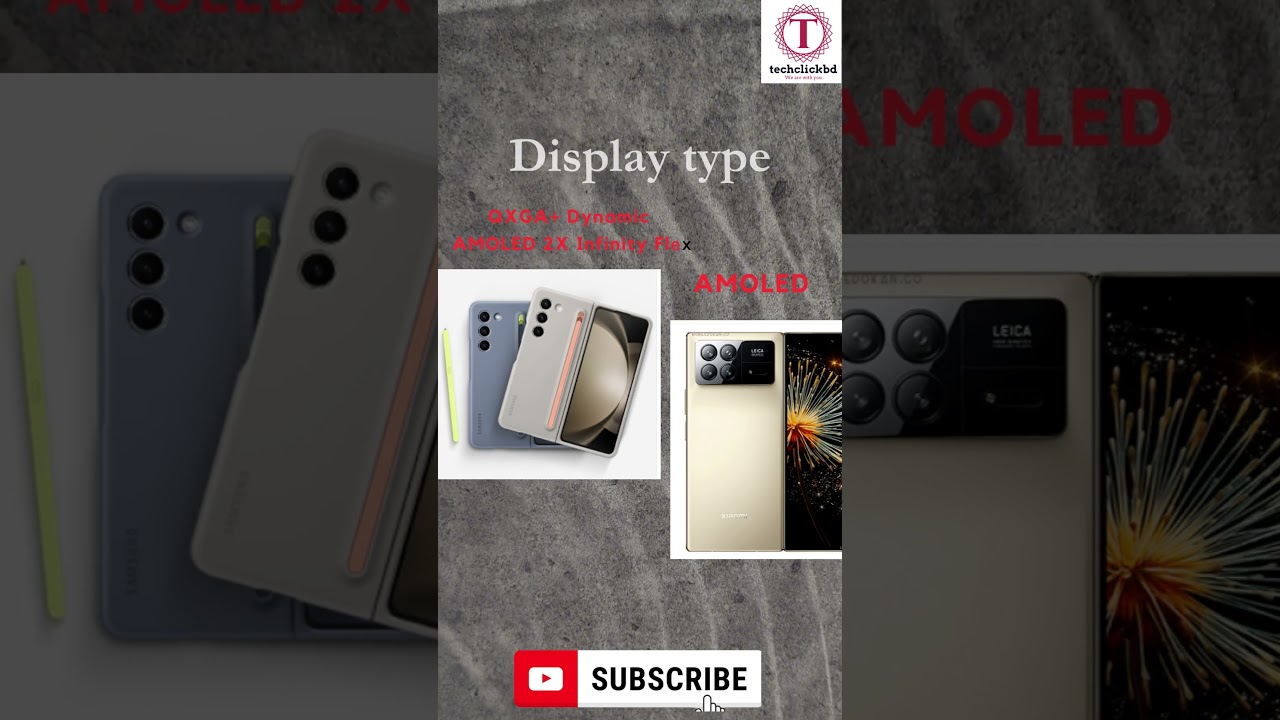 Samsung Galaxy Z Fold 5 vs Xiaomi Mix Fold 3  Comparision #shorts #short #techclickbd