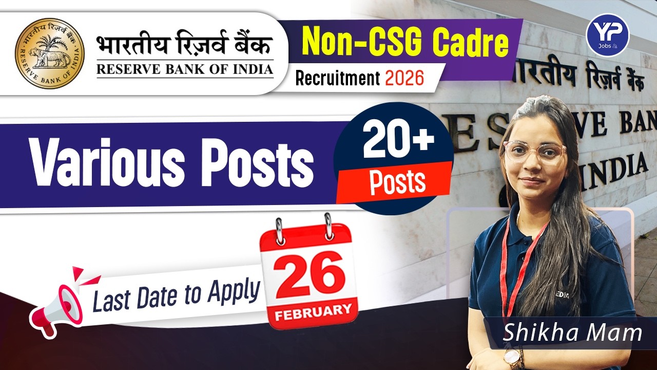RBI Recruitment 2026 | Non-CSG Cadre | 20+ Various Posts | Last Date 26 February