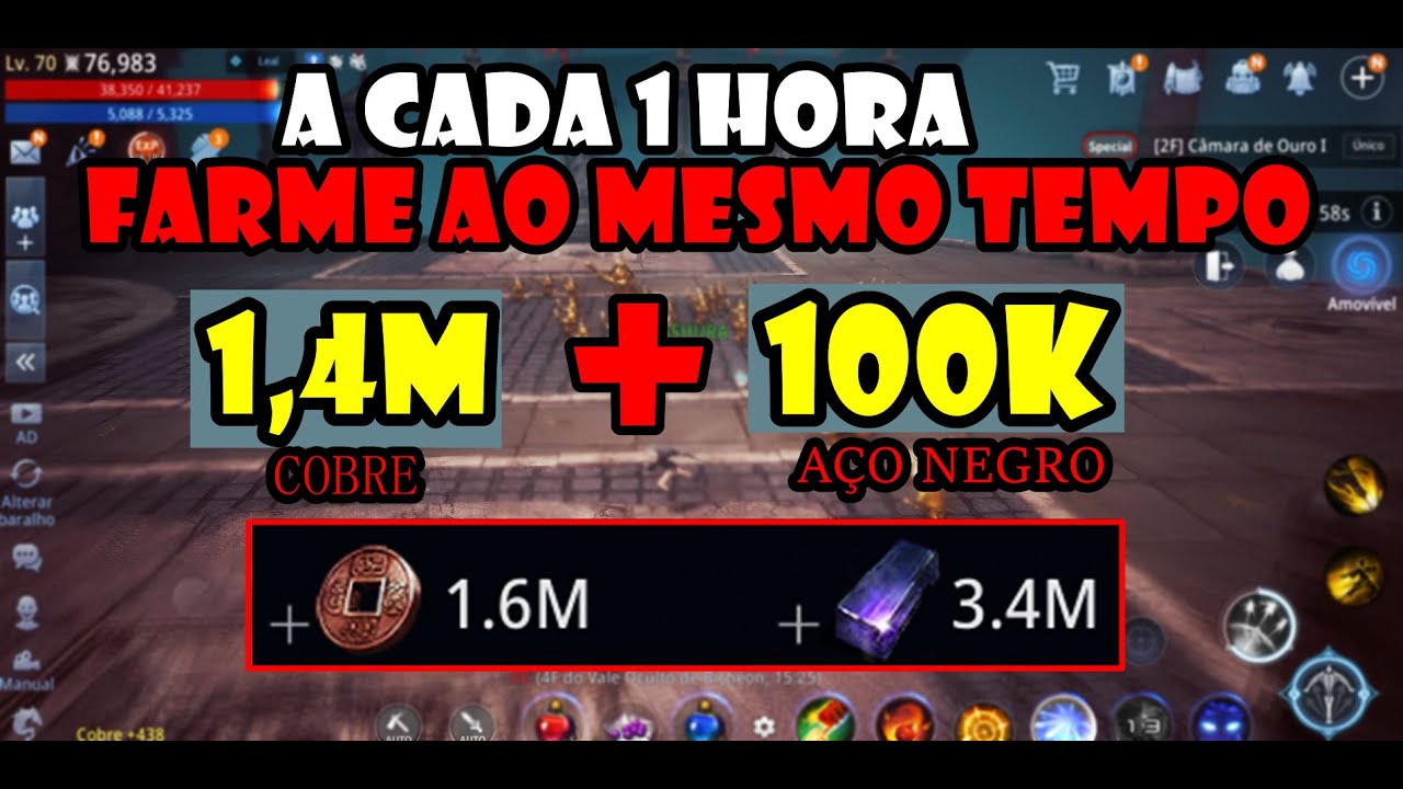 [MIR4] - COMBO FAÇA 100K DE DARK STEEL + 1,4M COBRE por hora, AO MESMO TEMPO!