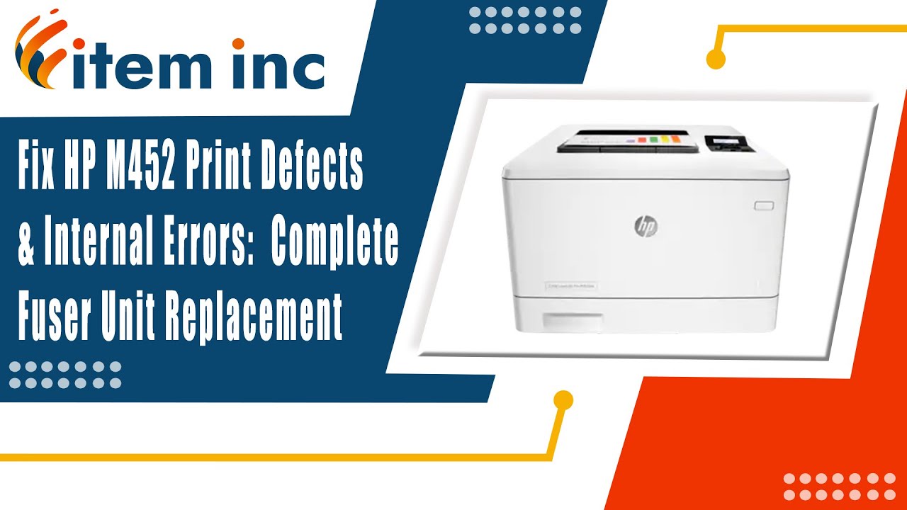 Fix HP M452 Print Defects & Internal Errors: Complete Fuser Unit Replacement