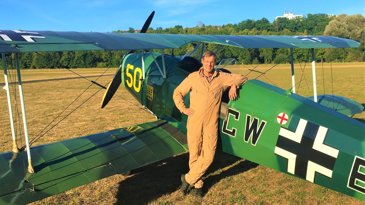 Flying Bücker Jungmann Yellow 50 Luftwaffe Trainer
