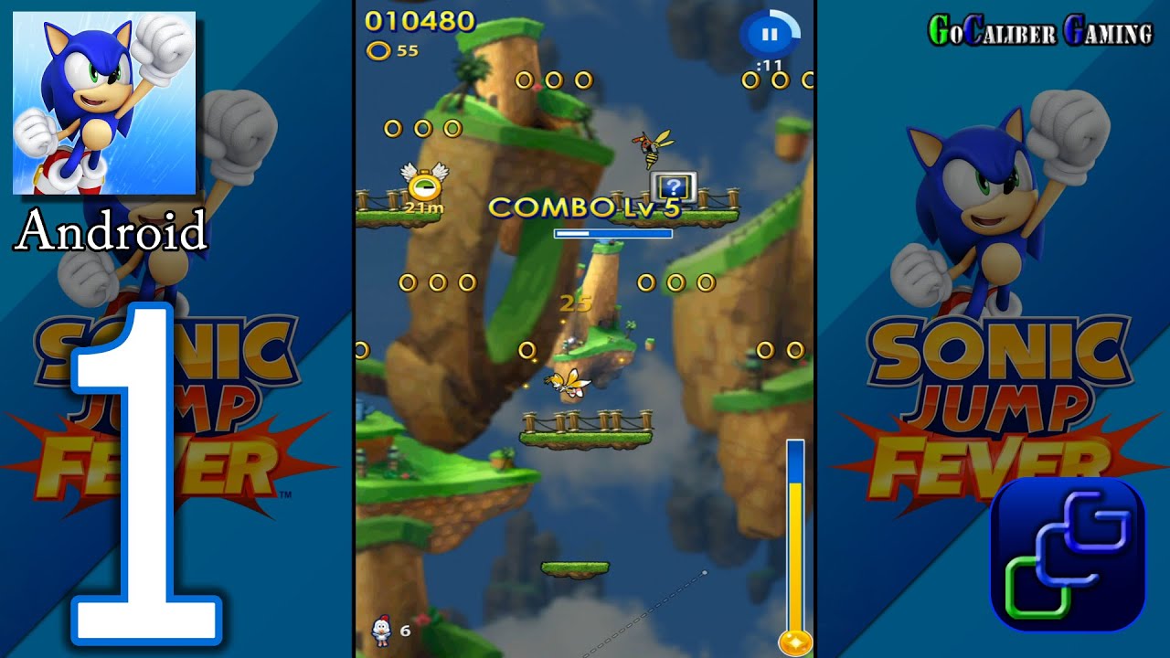 SONIC Jump Fever Android Walkthrough - Gameplay Part 1 - Green Hill Zone: Tails, Sonic