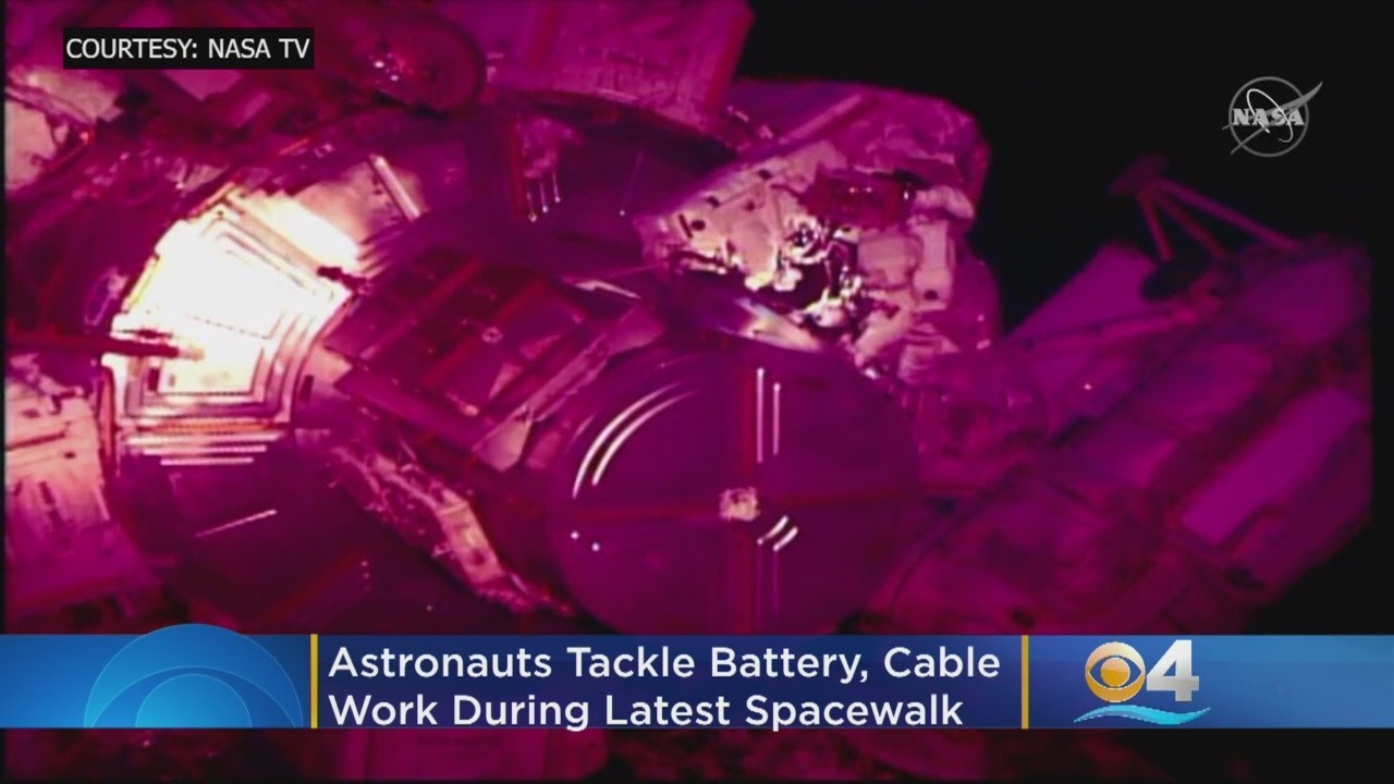 Astronauts Tackle Battery, Cable Work During Spacewalk