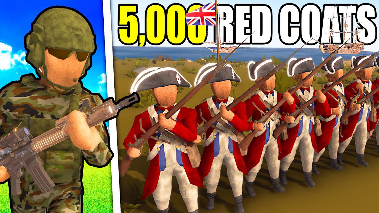1 Modern Soldier vs 5,000 RED COAT Line Battle! - Rising Front: American Revolution Mod