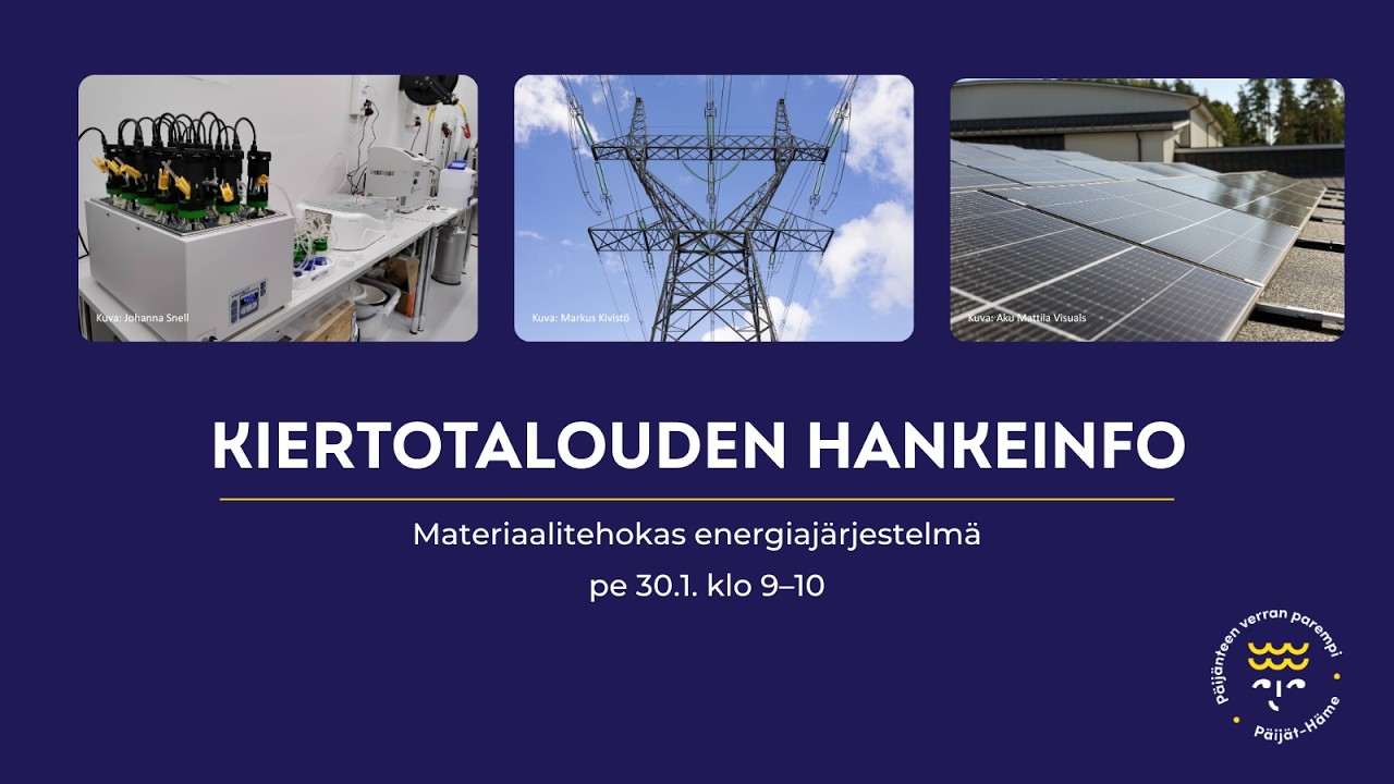 Kiertotalouden hankeinfo: Materiaalitehokas energiajärjestelmä
