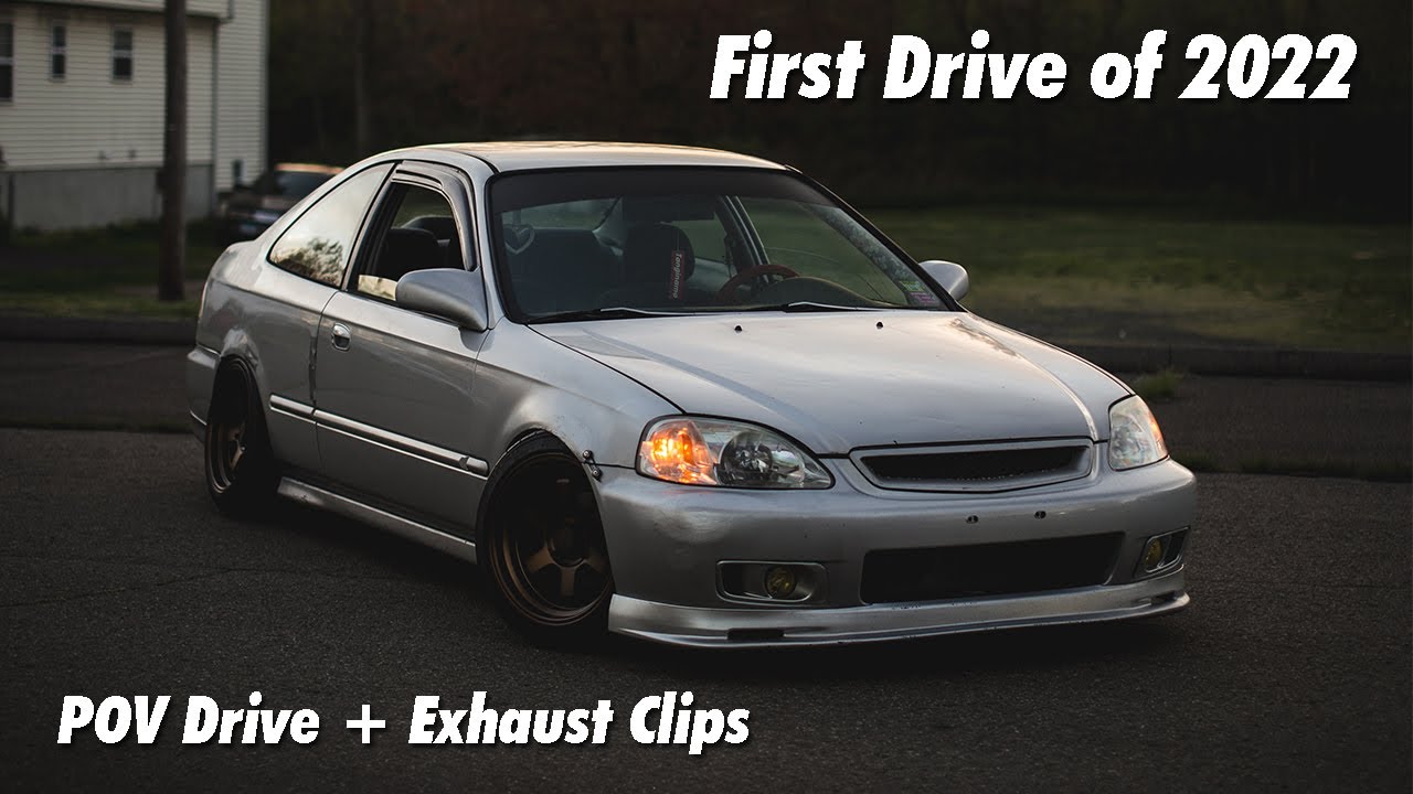 First Drive of the New Year + Exhaust Clips | POV Drive | Honda Civic EK Coupe