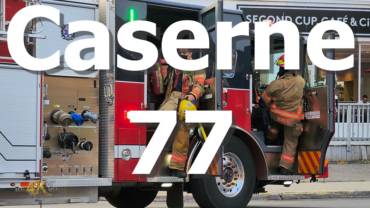 Montréal: Pierce SIM pumper 277 response to MVC with lights & sirens 9-28-2023