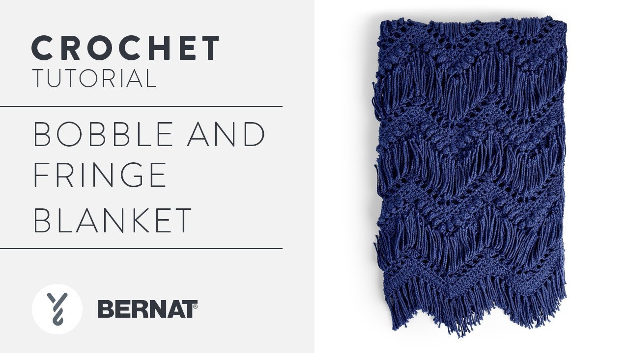 Crochet A Chevron Blanket With Bobbles & Fringe