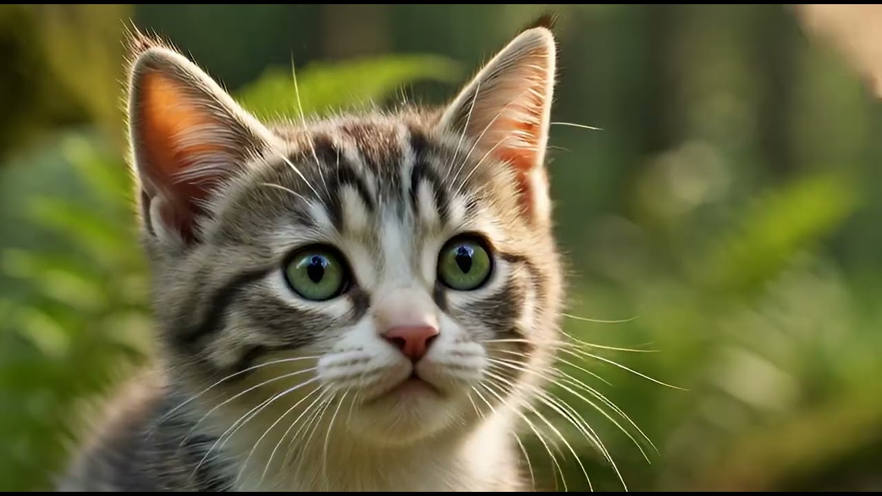 Cute kitten and bird in the forest #gaticos #cat #ternura #catsandbabies #funny #babyreels 