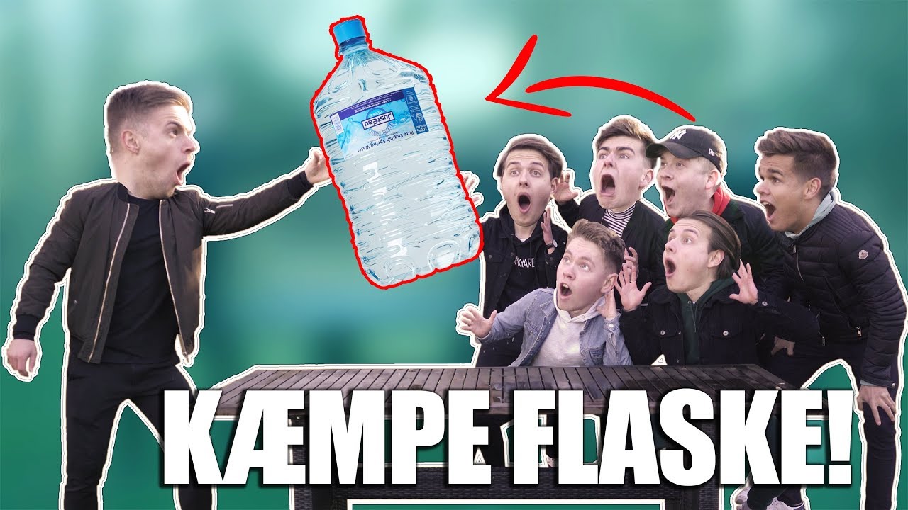K&AElig;MPE BOTTLE FLIP CHALLENGE!? - MED GUTTERNE!