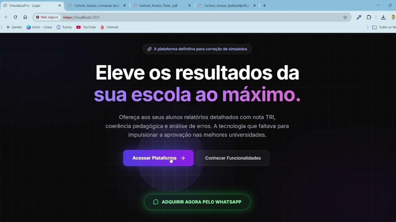 SimuMaster - Geração de relatórios e correção TRI