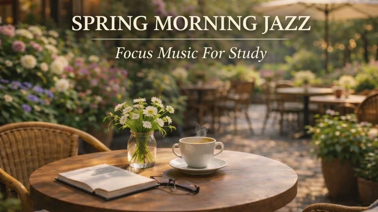 Spring Morning Jazz ☕ Relaxing Cafe Music for Study, Focus & Productivity