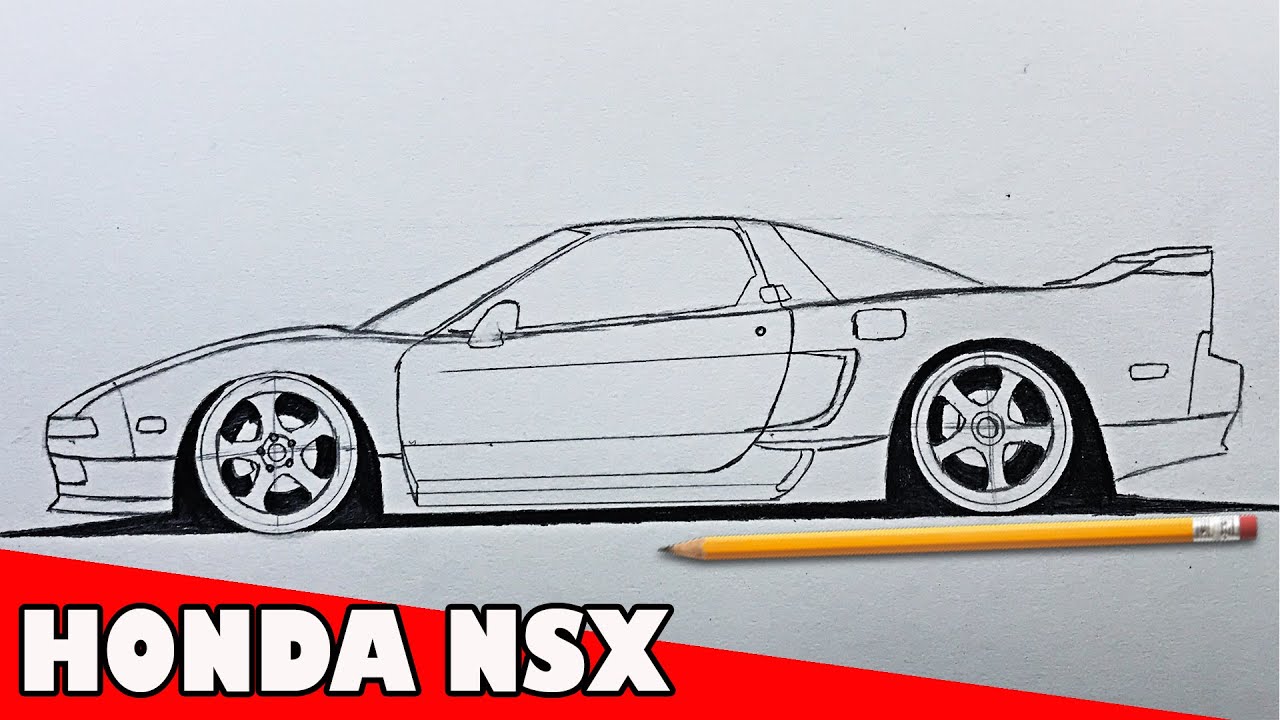 🔴 COMO DIBUJAR UN HONDA NSX A LAPIZ SUPER FACIL 🔴