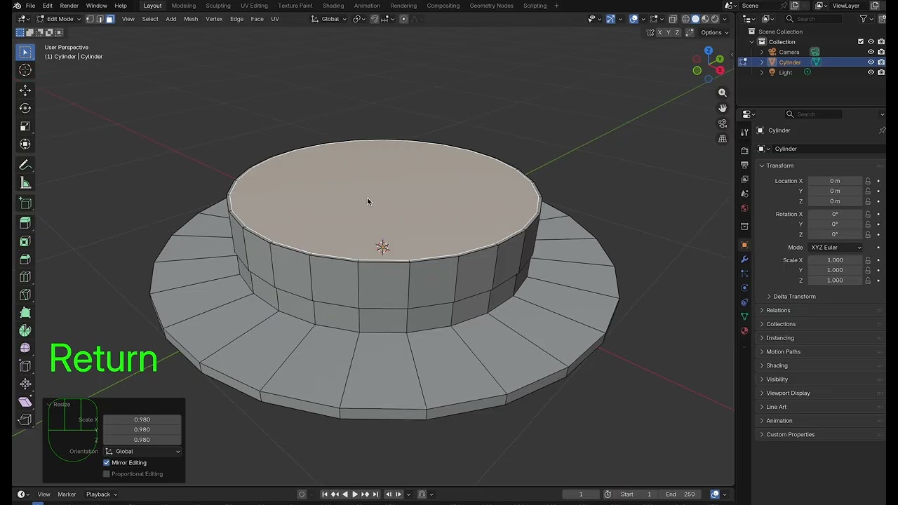 blender model a bowler hat