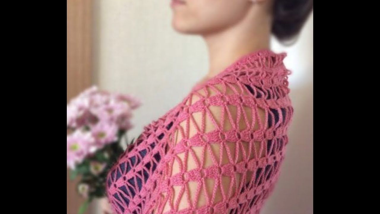 طريقه عمل كاش مايوه او الشال الحبال الصيفي بالكروشيه How to crochet shawl sling