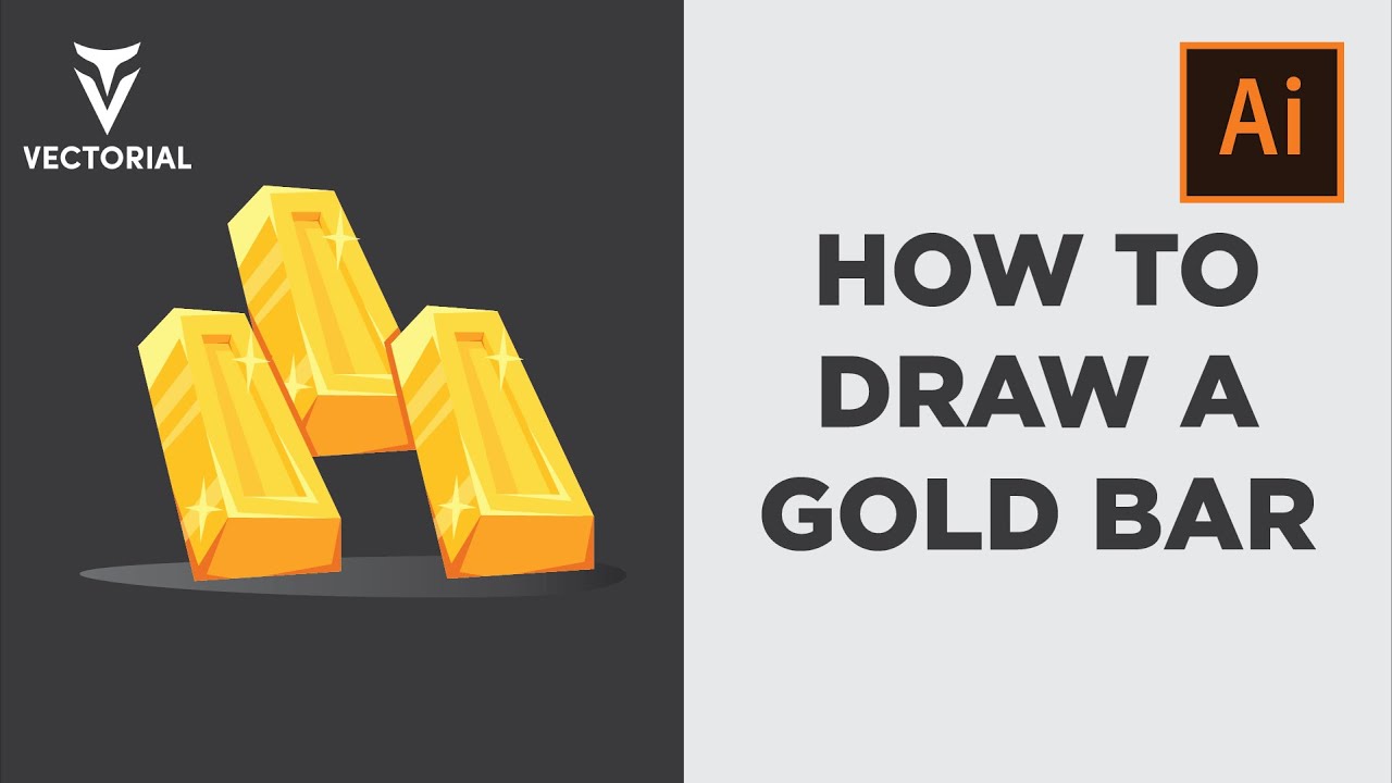 How to draw gold bar in Adobe Illustrator