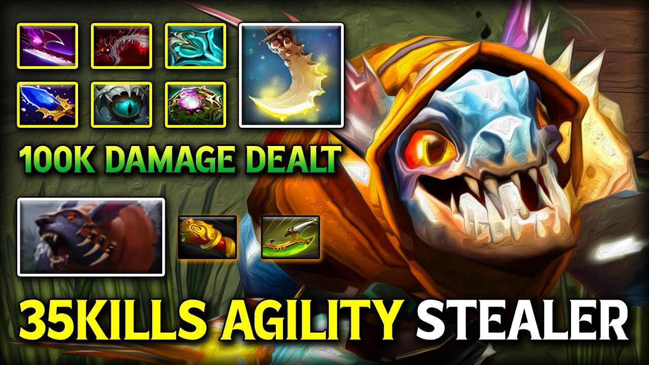 35KILLS AGILITY STEALER CARRY Slark 100K Damage Dealt Facing Against Hit Like A Truck URSA Dota 2